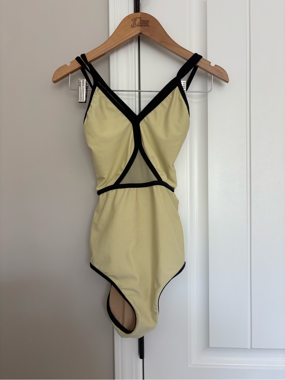Kids Yellow One-Piece Bodysuit with Black Trim